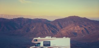 Retro RV Camper In The Desert